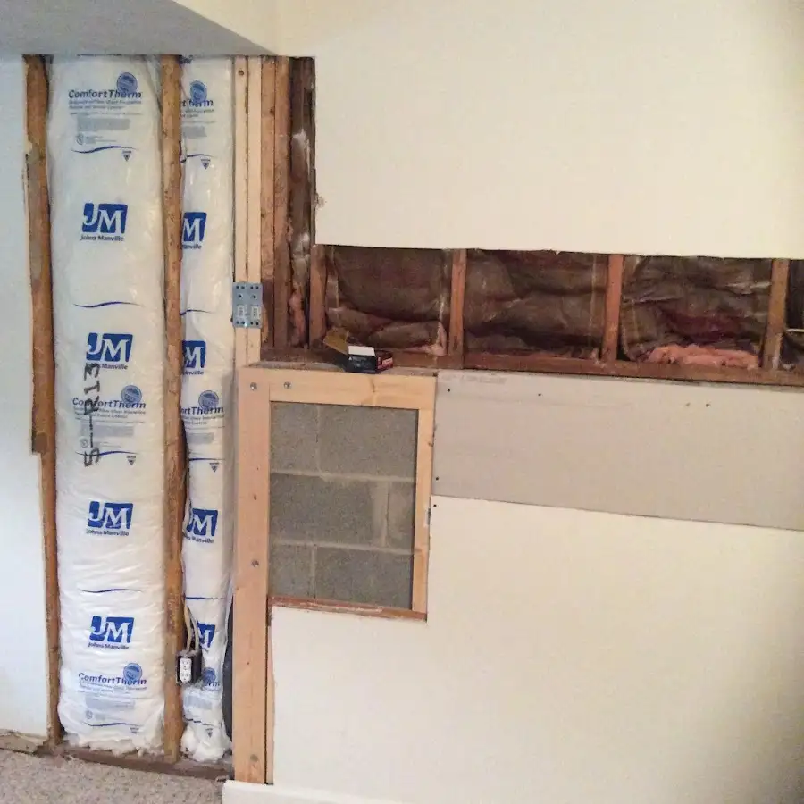 Wall insulation replacement during Contents Cleaning & Restoration in Taunton